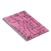 Carnet Motif noir et blanc cool sur rose (Côté Droit)