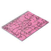 Carnet Motif noir et blanc cool sur rose (Côté gauche)