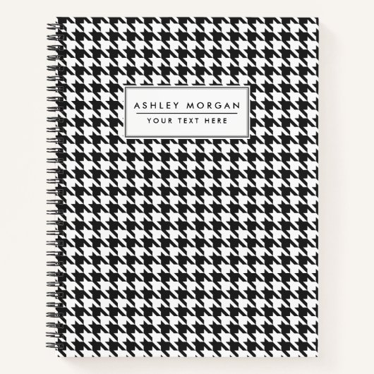 Carnet Motif noir et blanc Houndstooth (Devant)