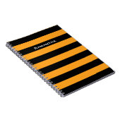 Carnet Motif noir et orange de rayures (Côté Droit)