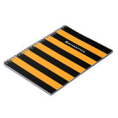 Carnet Motif noir et orange de rayures (Côté gauche)