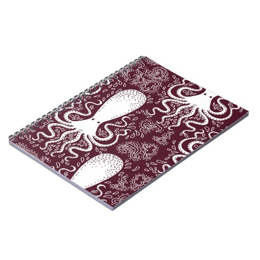 Carnet motif Octopus vintage. (Côté gauche)