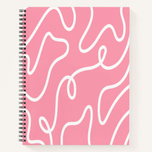Carnet Motif ondulé pastel rose liquide esthétique