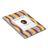 Carnet Motif ondulé personnalisé lavande et jaune (Côté Droit)