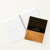 Carnet motif or - rayures noires (Intérieur)