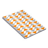 Carnet Motif orange de blanc gris de triangles (Côté Droit)