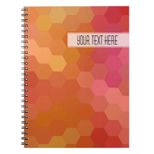 Carnet Motif orange rose Hexagon (Devant)