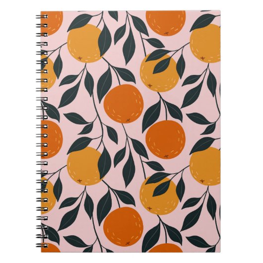 Carnet Motif orange vibrant (Devant)