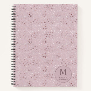 Carnet Motif Pailleté Or Rose Pâle Douceur Douce Personna