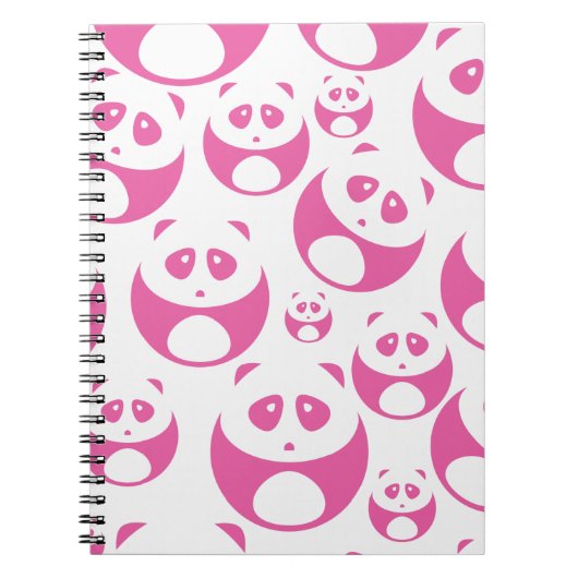 Carnet Motif Panda rose et blanc Kawaii Baby (Devant)