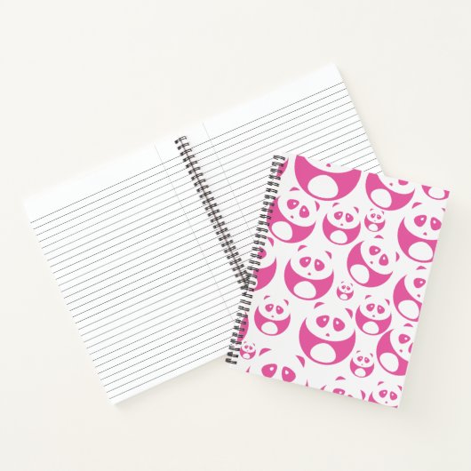 Carnet Motif Panda rose et blanc Kawaii Baby (Intérieur)
