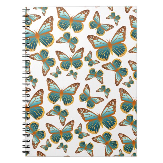 Carnet Motif papillon bleu dégradé (Devant)