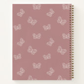 Carnet Motif Papillon Boho Filles de l'école Nom Mauve (Dos)