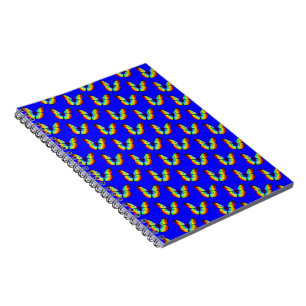 Carnet Motif papillon coloré   Bleu numérique