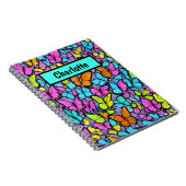 Carnet Motif papillon coloré personnalisé (Côté Droit)