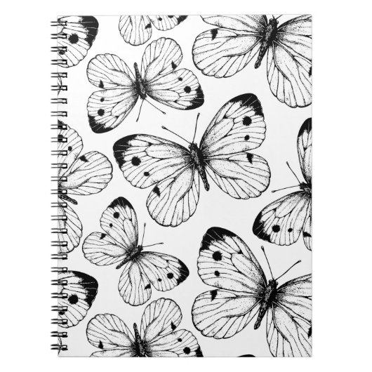 Carnet Motif papillon de choux (Devant)