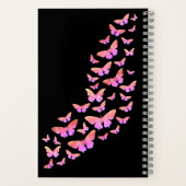 Carnet Motif papillon élégant Ajouter un nom rose et noir (Verso)