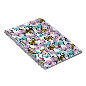 Carnet Motif papillon et flore coque ipad (Côté Droit)