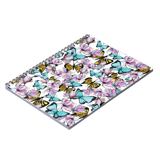 Carnet Motif papillon et flore coque ipad (Côté gauche)