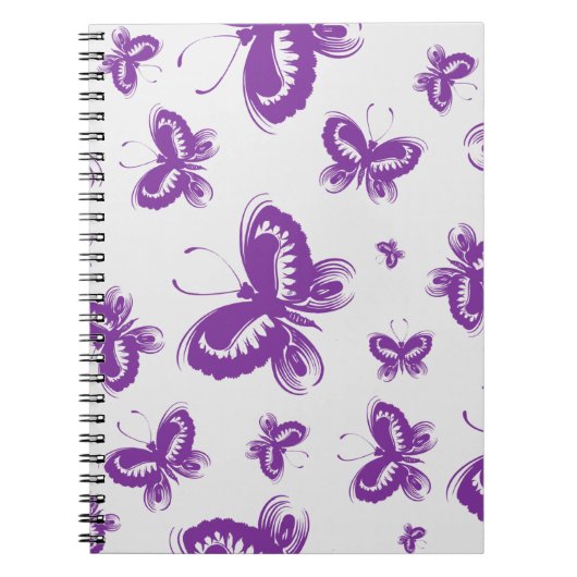 Carnet Motif papillon pourpre (Devant)