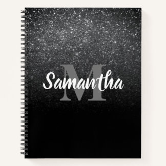 Carnet Motif Parties scintillant noir