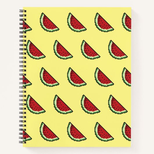Carnet Motif Pastèque Pixel (Devant)