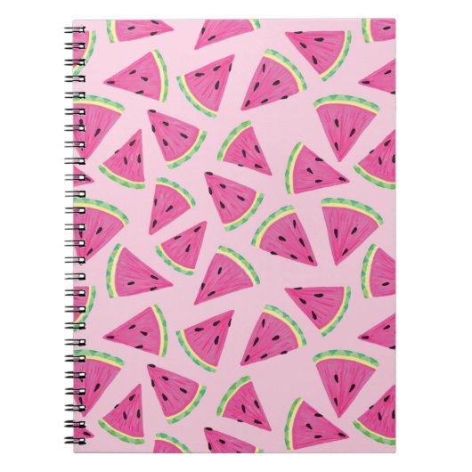 Carnet Motif Pastèque Rose Féminin (Devant)