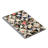 Carnet motif patchwork transparent avec fleurs (Côté Droit)