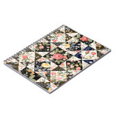 Carnet motif patchwork transparent avec fleurs (Côté gauche)