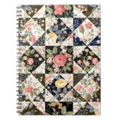 Carnet motif patchwork transparent avec fleurs (Devant)