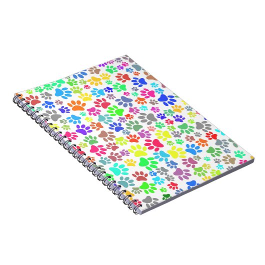 Carnet Motif Paw Chiot Coloré (Côté Droit)