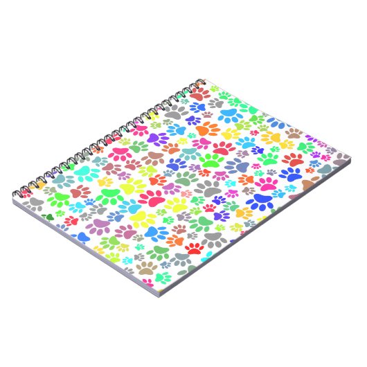 Carnet Motif Paw Chiot Coloré (Côté gauche)