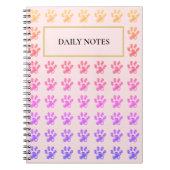 Carnet Motif Paw multicolore en rose (Devant)