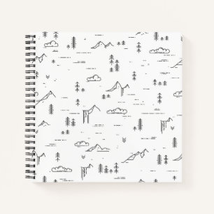 Carnet Motif paysager des lignes de bois géométriques