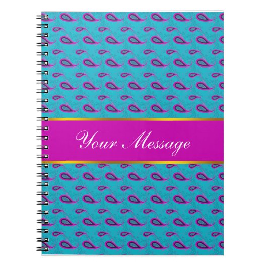 Carnet Motif Peacock et Magenta Paisley (Devant)