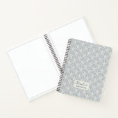 Carnet Motif Peacock Scallop Bleu Blanc Personnalisé (Intérieur)