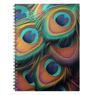 Carnet Motif Peacock vintage coloré