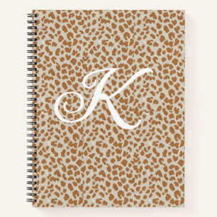 Carnet Motif peau de panthère monogrammé nom lettre marro