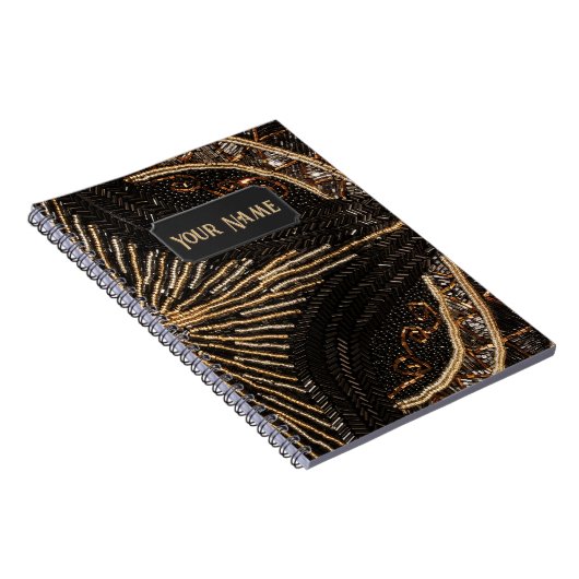 Carnet Motif perlé complexe - votre nom (Côté Droit)