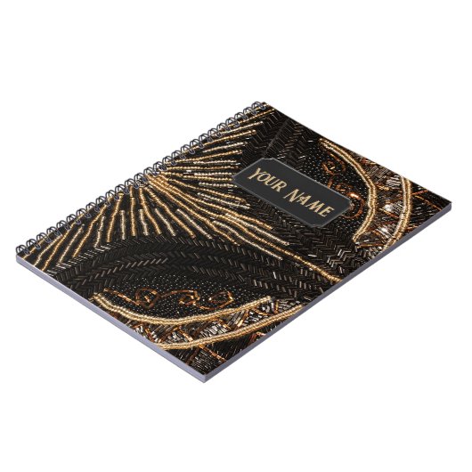 Carnet Motif perlé complexe - votre nom (Côté gauche)