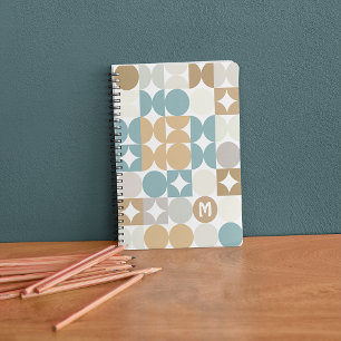 Carnet Motif personnalisé bleu sarcelle vert gris taupe b