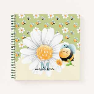 Carnet Motif personnalisé d'abeille mignonne