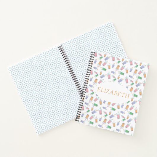 Carnet Motif personnalisé de Bubble Tea Photo Mignonne No (Intérieur)