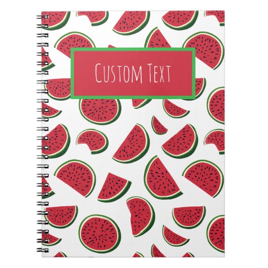 Carnet Motif personnalisé de tranche de pastèque d'été (Devant)