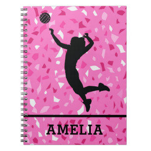 Carnet Motif Personnalisé De Volley-Ball Et De Terrazzo 