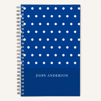 Carnet Motif personnalisé moderne joli points bleus