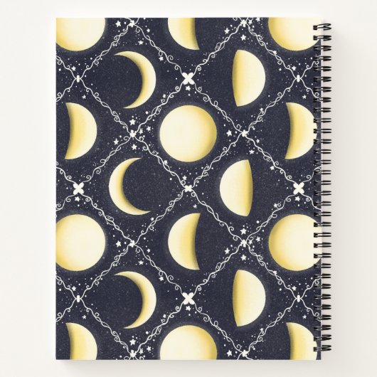 Carnet Motif Phases de lune céleste (Dos)
