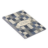 Carnet Motif piquant de quilter de crème bleue de denim (Côté Droit)