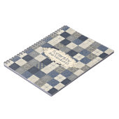 Carnet Motif piquant de quilter de crème bleue de denim (Côté gauche)