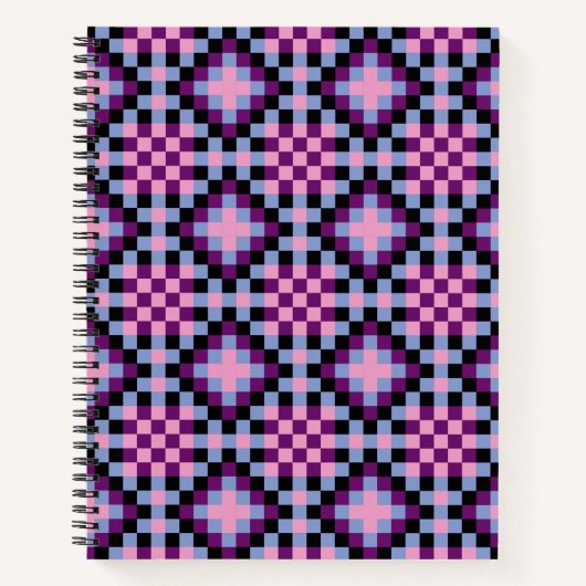 Carnet Motif Pixel foncé (Devant)